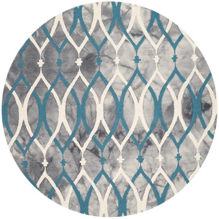 Safavieh 5 x 5 ft. Dip Dye Hand Tufted Round Area Rug, Grey and Ivory Blue DDY534J-5R